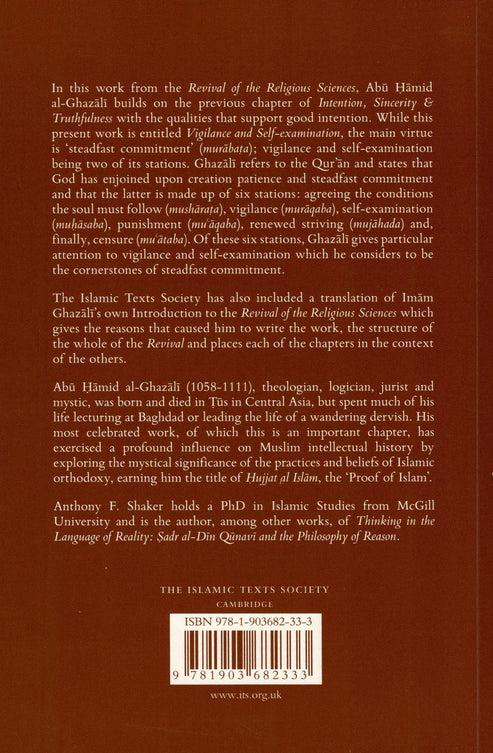 Al-Ghazali On Vigilance And Self-Examination: Kitab al-Muraqaba wa'l-Muhasaba
