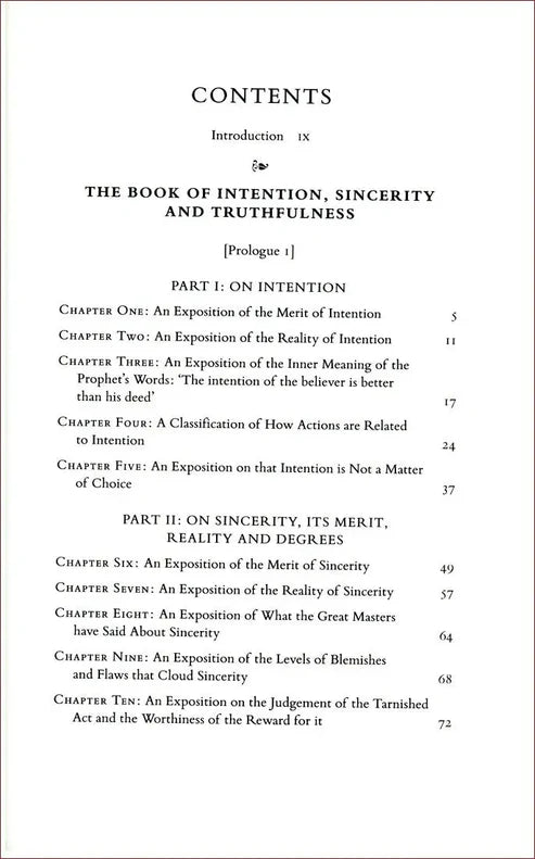 Al-Ghazali on Intention, Sincerity and Truthfulness